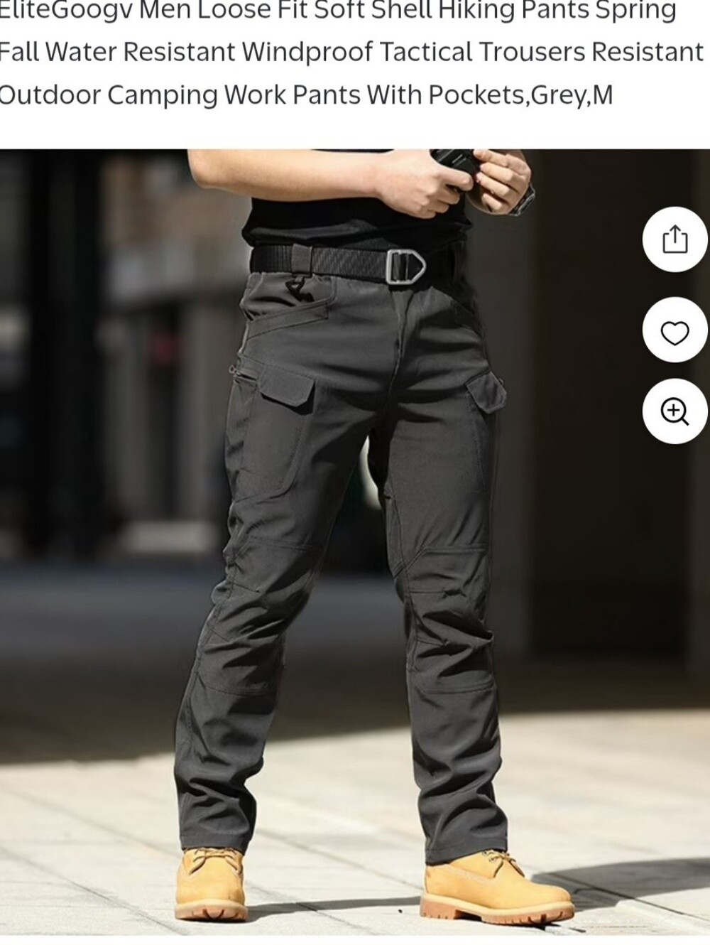 Men’s Tactical Cargo Pants - Black.  XXXL